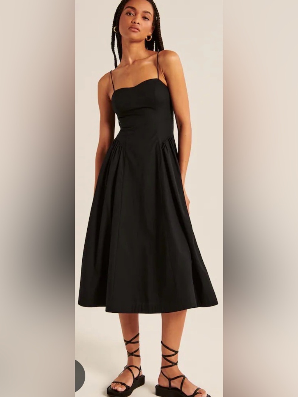 Abercrombie  & Fitch Black Sweetheart Maxi Dress Back Clasp Large Petite
